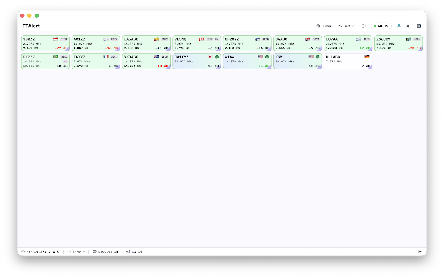 FTAlert live decodes window